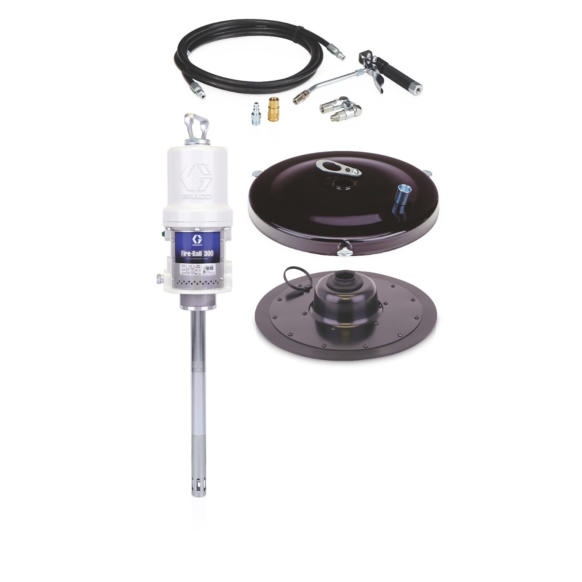 Graco Fire-Ball® 300 Series 50:1 25 to 50 lb. (11.3 to 23 kg) Grease Pump - Portable Pail Dispenser Package